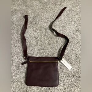 Brown Fanny pack Bag with Gold Zipper